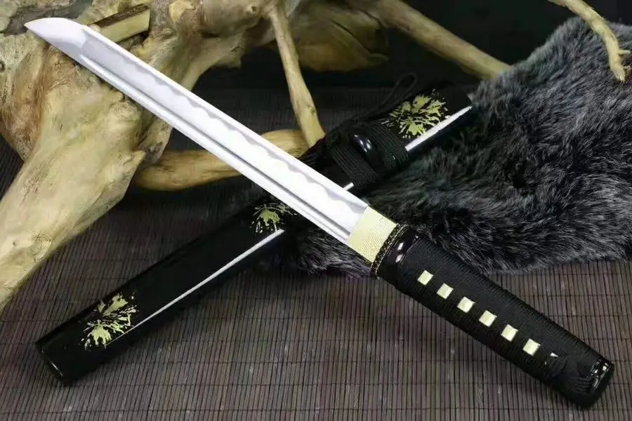 Handmade Japanese Sword Razor Sharp HRC60 Carbon Steel Samurai Katana Wakizashi Full Tang Can Cut Bamboo