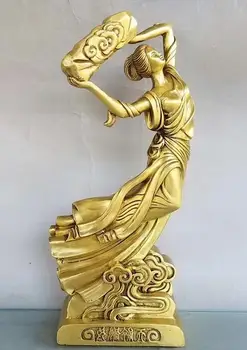 

10.4”rare China Fengshui copper Nu Wa statue