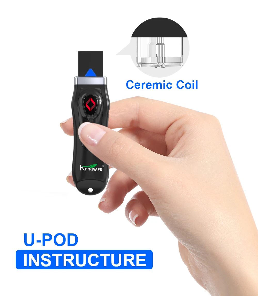 Original kangvape U-POD 650mAh Kit with ceramic coil adjustable voltage E Cigarette Vape mini kit for Juul pod vs minifit kit (19)