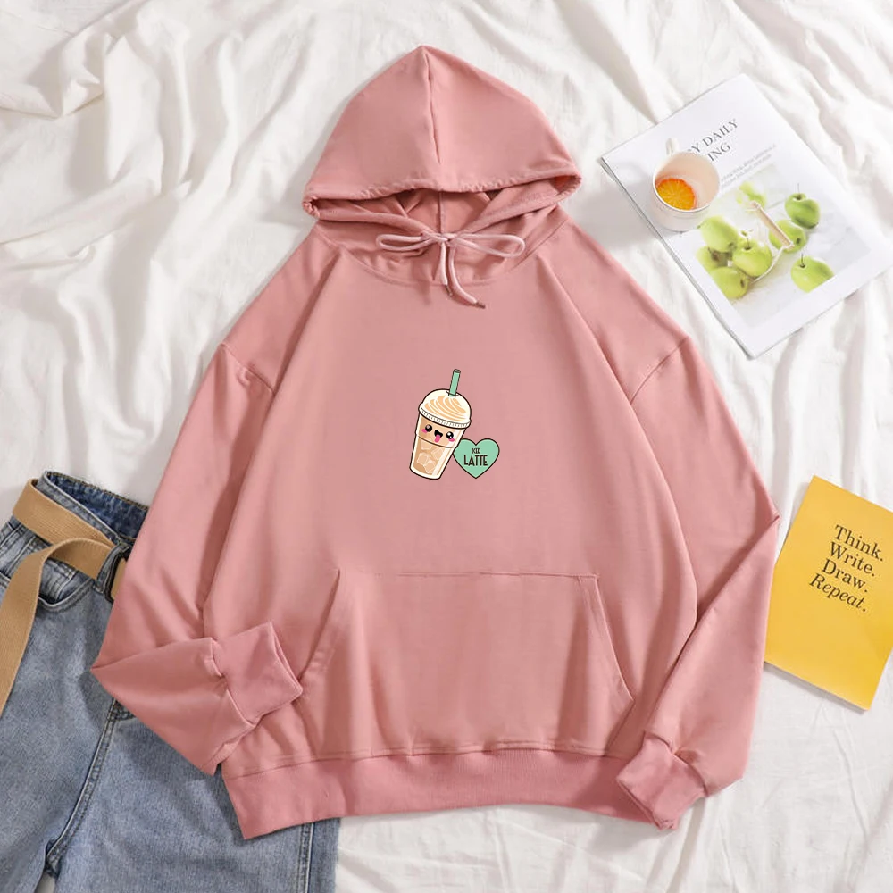 

Cute Autumn Hoodie Sweatshirt Women Tops Loose Casual Milk Print Hoodies Streetwear Girl Pullover Japan Hoodies Funny Female