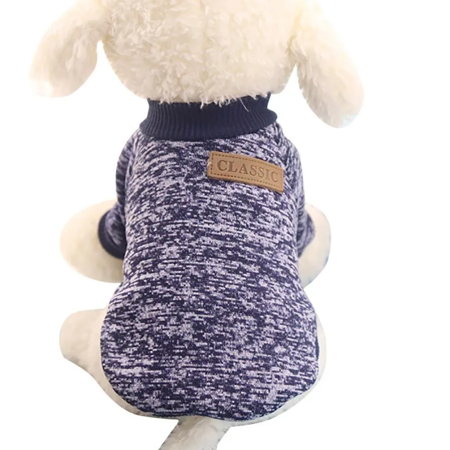 Футболка для питомцев, 8 цветов, Классический свитер для щенков, флисовый свитер, теплый зимний свитер, футболка для собак P30