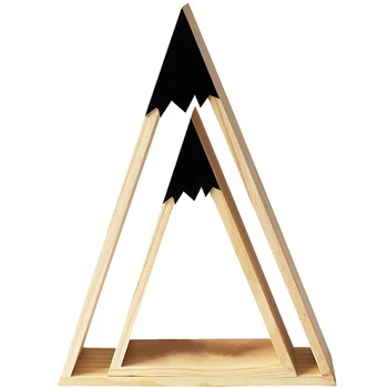 

New 2 Pieces / Set Baby Room Wall Wooden Snow Mountain Shelf Children Room Decoration Creative Toy Books Wooden Storage Rack Bla