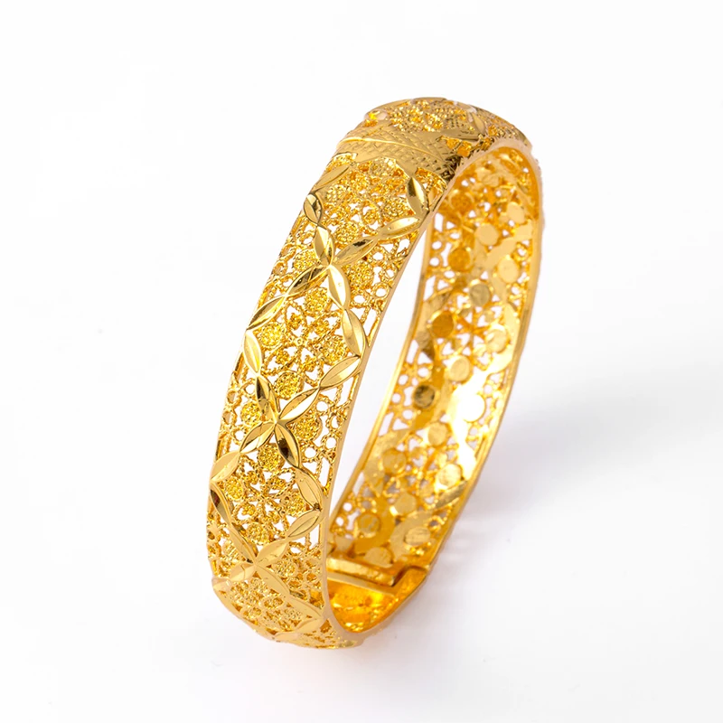 Gold Color Bracelets Ethiopian Middle East Dubai Bangles for Women Wedding Jewelry African Gifts 1pcs bangle bracelet