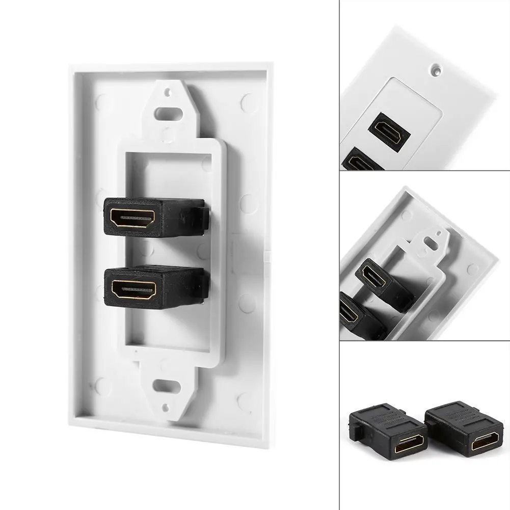 HDMI 2-ports настенная Лицевая панель розетка 1080p крышка муфта розетка Горячая