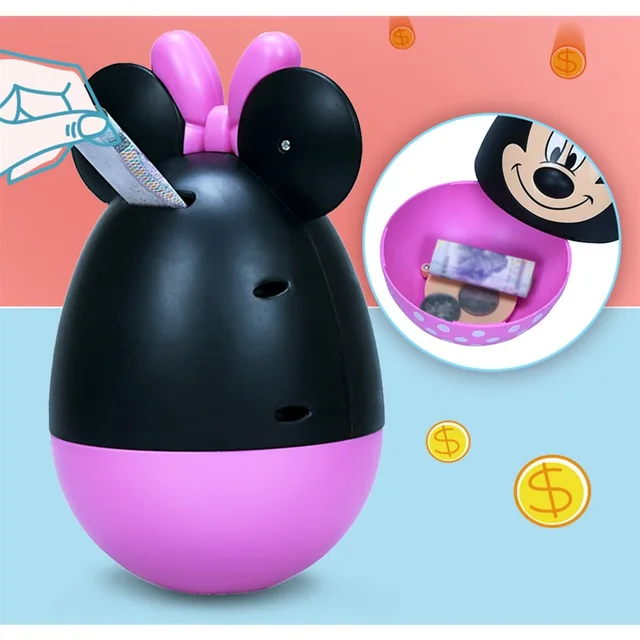 Disney Piggy Bank for Kids Mickey Mouse Tumbler Piggy Bank Minnie Mouse Treasure Box Play Coins Toy Bank Girls Boys Gift 2