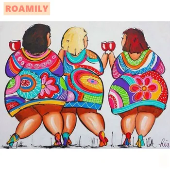 

DIY Full Square/Round Diamond Painting,Fat Ladies,Fat Women,Dikke Dame,Diamond Embroidery Cartoon,Picture Beading,Wall