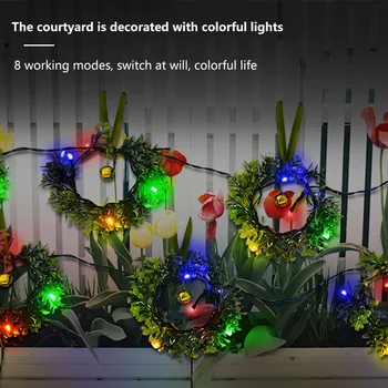 

LED Color Garland Christmas Lights Fairy Tale String Lights Outdoor Waterproof Garden Decorations Solar Lights Fence Belt Chain