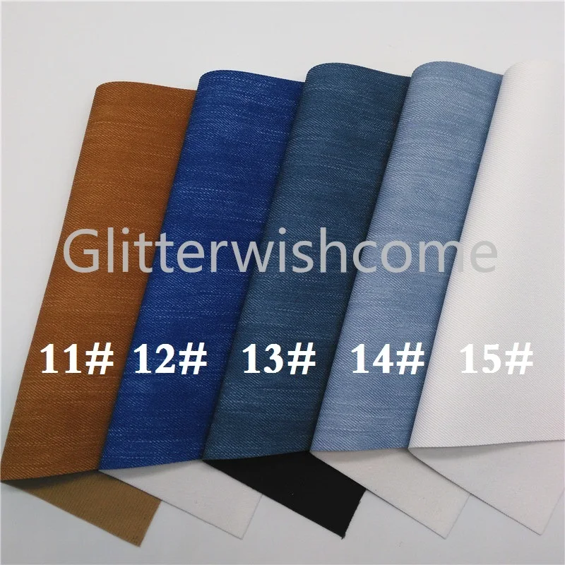 Glitterwishcome 21X29 см A4 размер винил для бантов джинсовая искусственная ткань, синтетическая кожа, искусственная кожа листы для бантов, GM509B