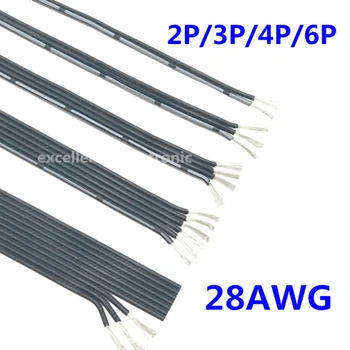 

High temperature soft parallel line super soft 28AWG silicone cable 2p 3p 4p 6p Parallel line black electric wire