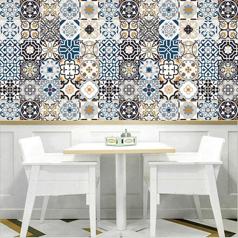 30Pcs PVC Waterproof Self-Adhesive Wall Stickers Moroccan Style Furniture Kitchen Bathroom Floor Decorative Tile Stickers 30Pcs PVC Waterproof Self-Adhesive Wall Stickers Moroccan Style Furniture Kitchen Bathroom Floor Decorative Tile Stickers