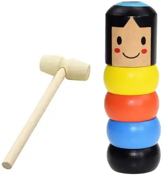 

Unbreakable Wooden Man Magic Toy, Magic Tricks Funny ToyNew Immortal Daruma Halloween Magic Tricks Funny Toy Stage Magic Props