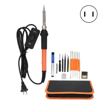 

20Pcs Electric Soldering Iron Set Temperature Adjustable Welding Gun Set Desoldering Pump Welding Repair Tool