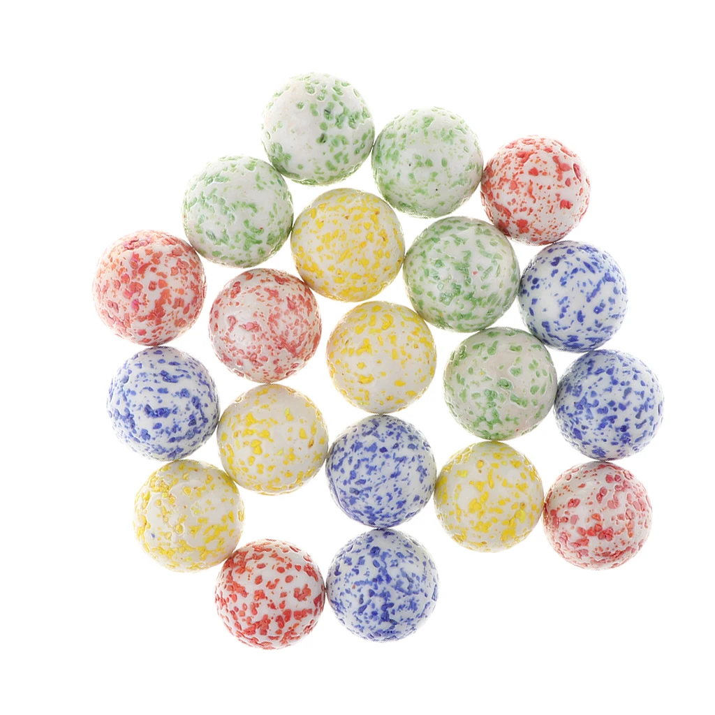 20 Pieces of 25mm Speckled Glass Marbles, Kids Traditional Ball Game Toy Vase & Fish Tank Decoration
