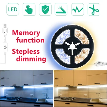

LEADLY USB LED Strip Lights Dimmable LED Light Strip 2835 LED Tape Lights Memory LED Strip Lights With Touch For Home Lighting