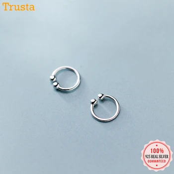 

Trustdavis 2pcs 100% 925 Sterling Silver Beads Clip on Earrings Ear Cuff For Women Sterling Silver Jewelry Earring Gift DA399