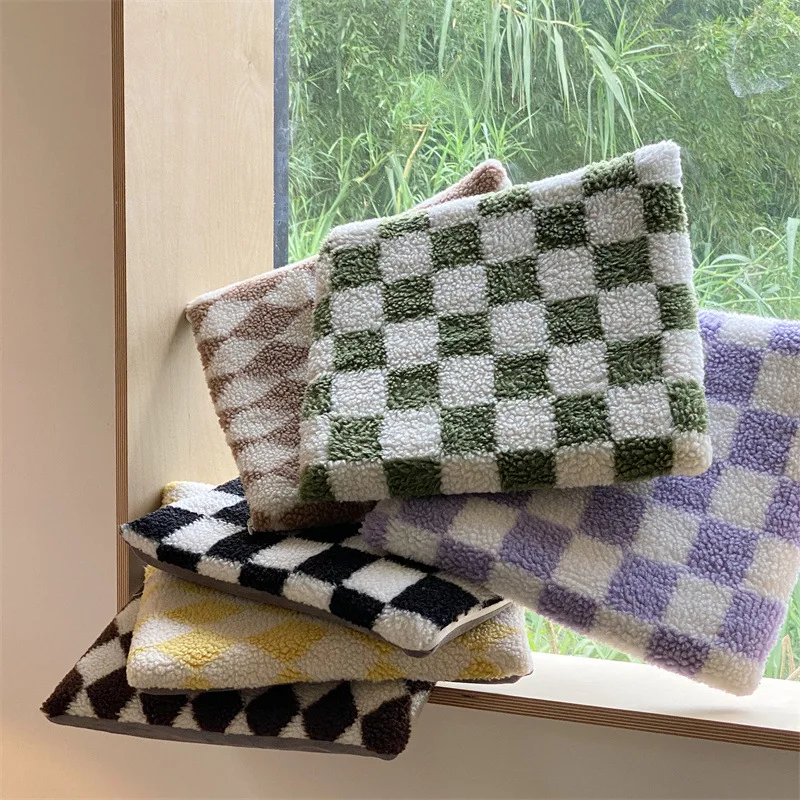 MARI MARI Fashion Checkerboard Cushion Ins Trendy Coussin Checkered Sofa Chair Seat Pillow Home Decor Textile Gingham Cushion