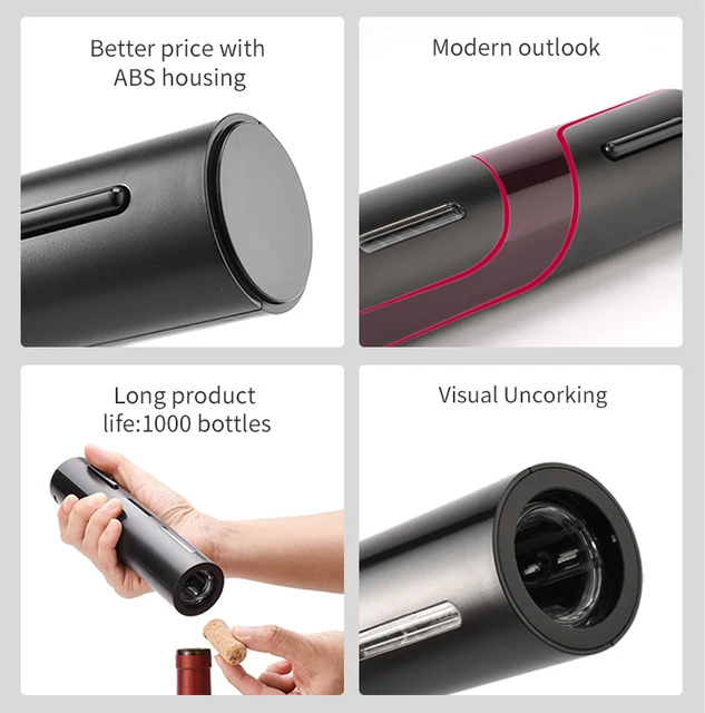 portable automatic wine opener set battery or base rechargeable style  electric wine corkscrew colorful package - AliExpress