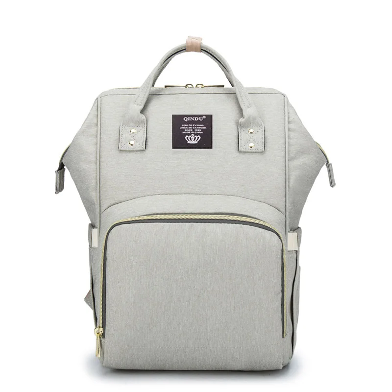 Сумки для беременных Горячая мама коляска сумка для подгузников рюкзак многофункциональная сумка для мам большая и водонепроницаемая сумка для пеленания ребенка бесплатные подарки - Color: Light grey