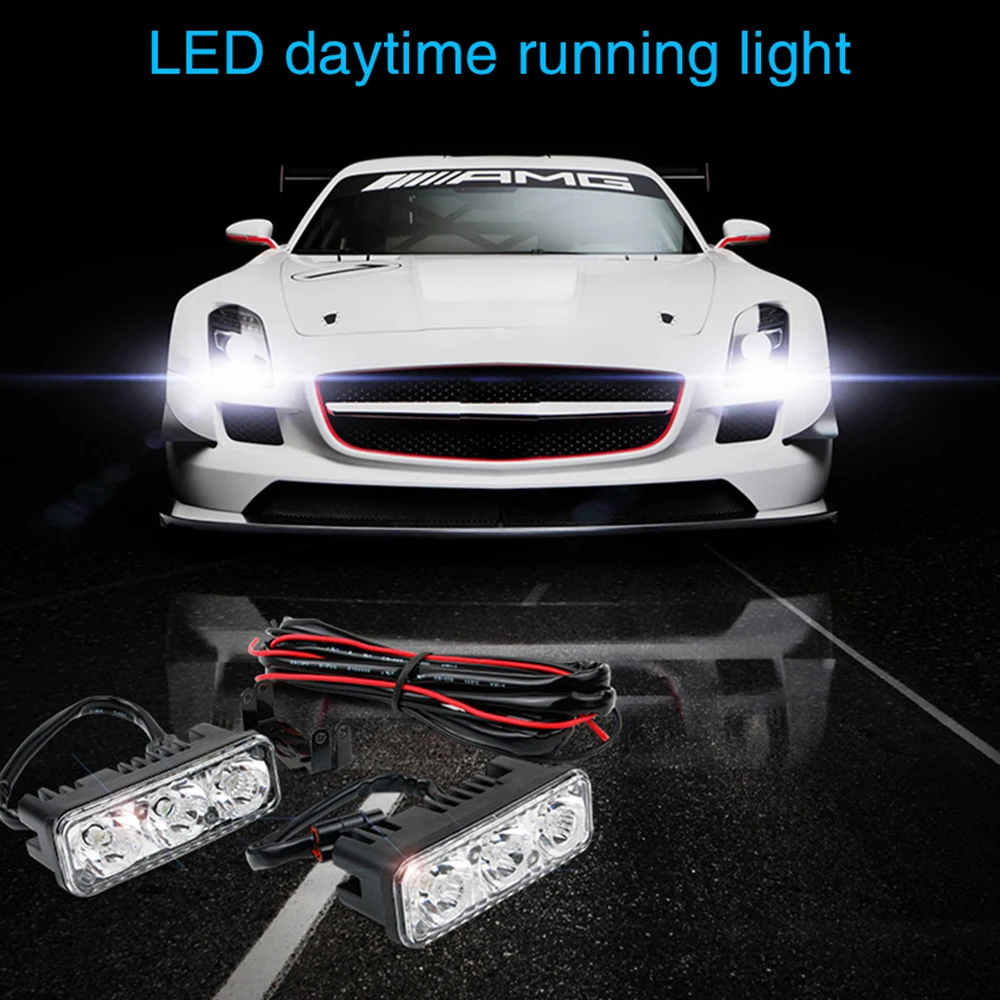 

6 Led Daytime Running Light High Power Waterproof and Anti-fog 12W 12V Colors Imported LED Chip Modified Car Day Light Universal