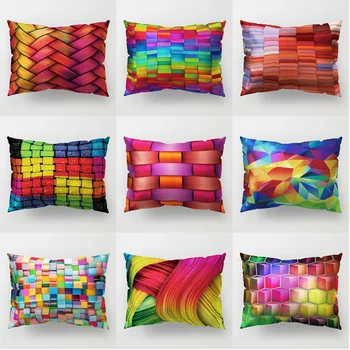 

Modern Color Single Side Dacron Geometry Hold Pillow Case Sofa Cushion Cover Office Bedside Backrest Cushion Cover Pillow Case
