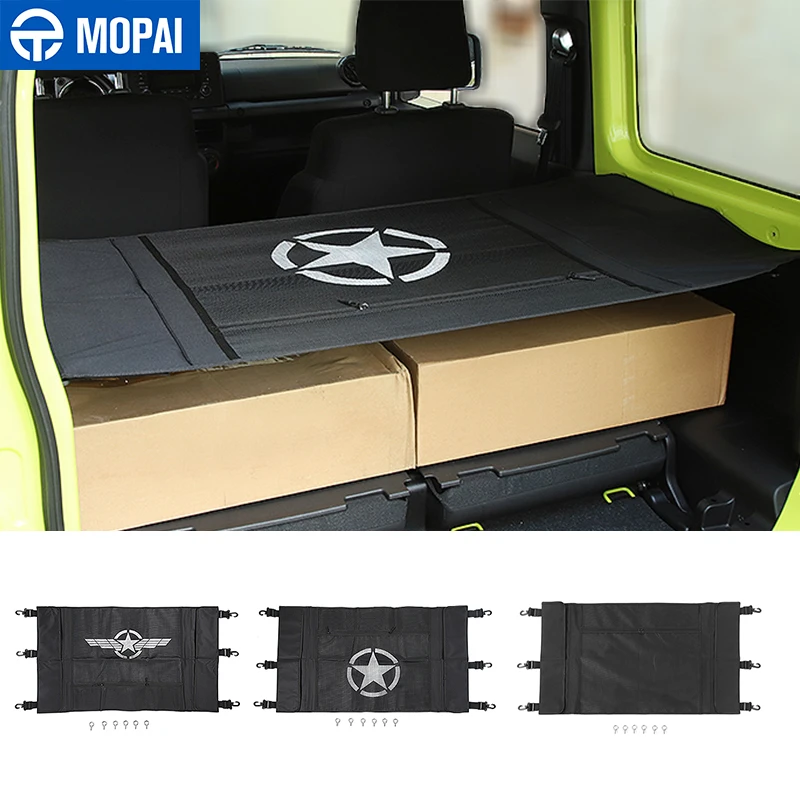 MOPAI Stowing Tidying for Suzuki Jimny JB74 Car Rear Trunk Curtain Cover Storage Bag Net for Suzuki Jimny 2019 2020 Accessories