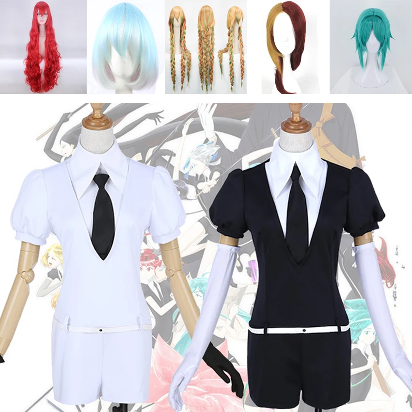 Фото Костюм для косплея Houseki no Kuni Phosphophyllite Antarcticite Land of the мерцающие мужские женские мужские костюмы парик галстук комбинезон наряд Униформа пояс №1