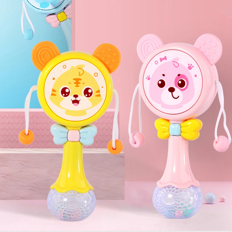 Hipac Baby Music Teether Rattle Animals Cartoon Toys for Children Gifts for Kids 0-12 months Education Mobile Kids Bed Bell