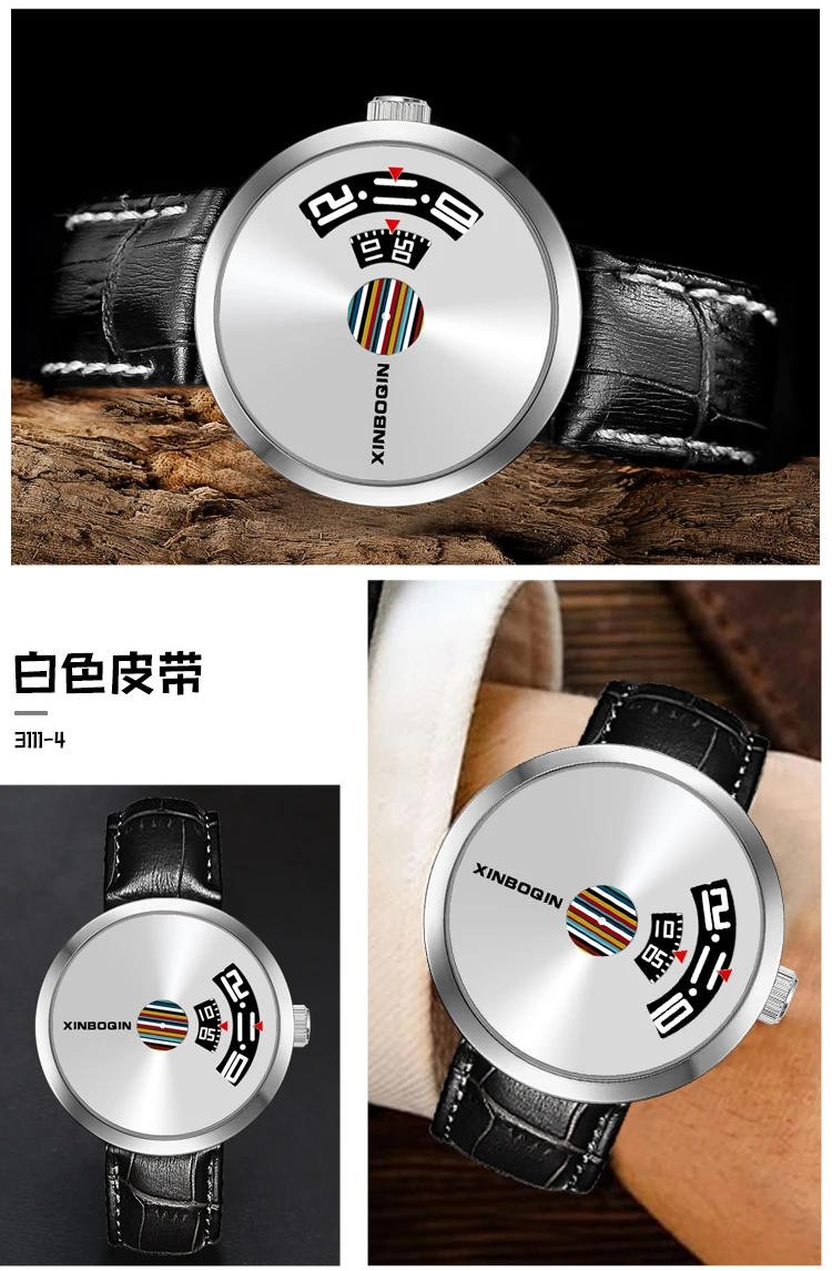 XinBoQin3111 mannen horlogees Mannen Roestvrij Staal Quartz Man Horloge Waterdicht Relogio Masculino Fashion Creatieve Mannelijke