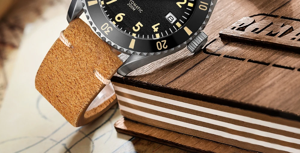 Addies Dive NH35 Automatic Watch One-way Rotating Ceramic Ring 316L Stainless Steel Watch Sapphire Crystal 200m Waterproof Watch