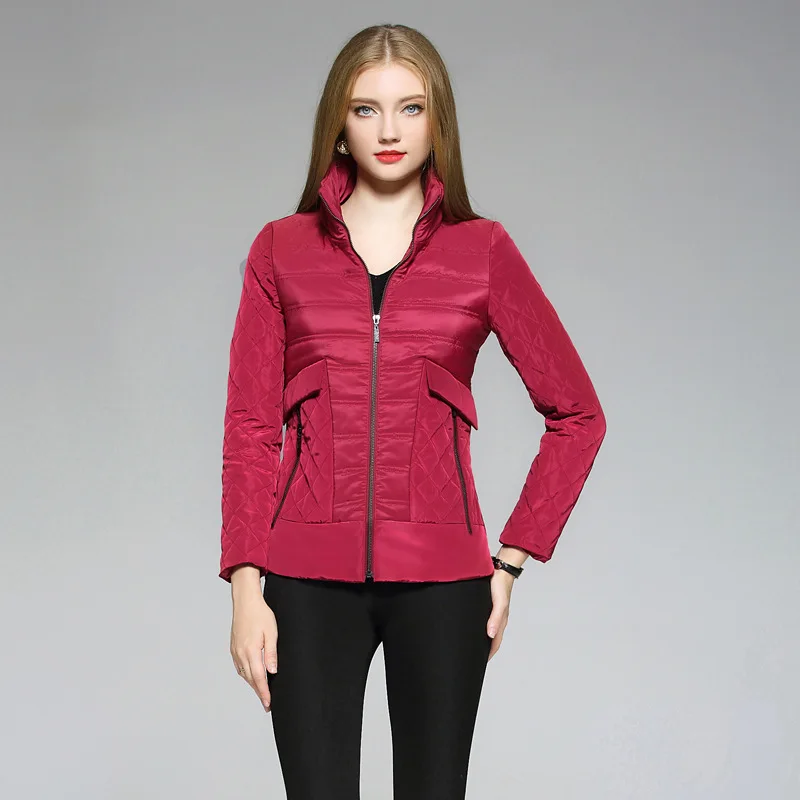 

2018 Cotton-padded Clothes Women's Winter Europe And America General-Zipper Cardigan Stand Collar Padded Coat