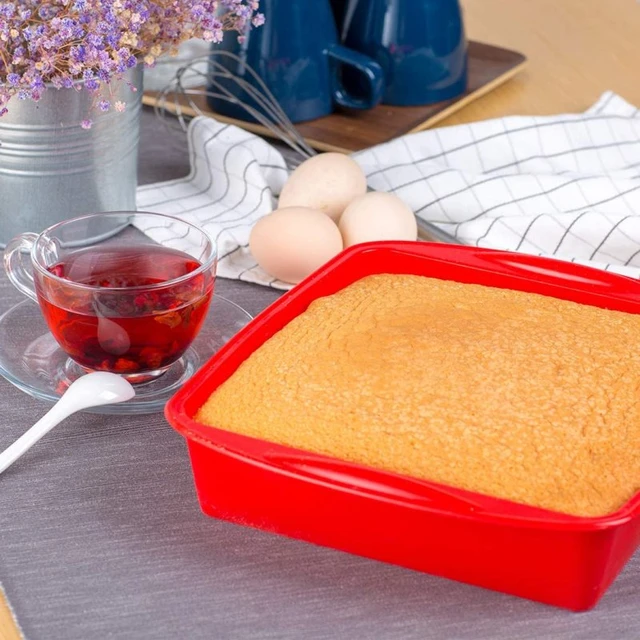 1pc Silicone Cake Mold, Red Cake Pan For Baking