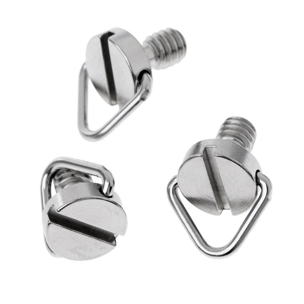 3pcs Stainless Steel Replacment Scuba Diving Camera Base Tray Screw Adaptors