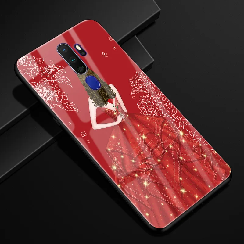 35 Для oppo A9 чехол PC Пластиковый стеклянный чехол для телефона черный ТПУ бампер чехол для oppo A9 чехол для oppo A5 A11X стеклянный чехол - Цвет: 35