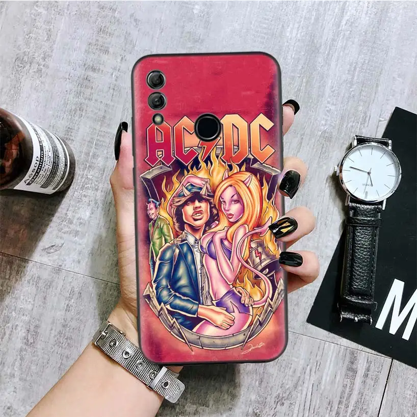 ACDC рок Angus Молодежная черная крышка чехол для телефона для huawei Y9 Y5 Y6 Y7 Honor 10 9 Lite 9X8X8 S 8A фотоаппаратов моментальной печати 7S 7A 10i 20i V20 Coque Кепки - Цвет: BA002-6