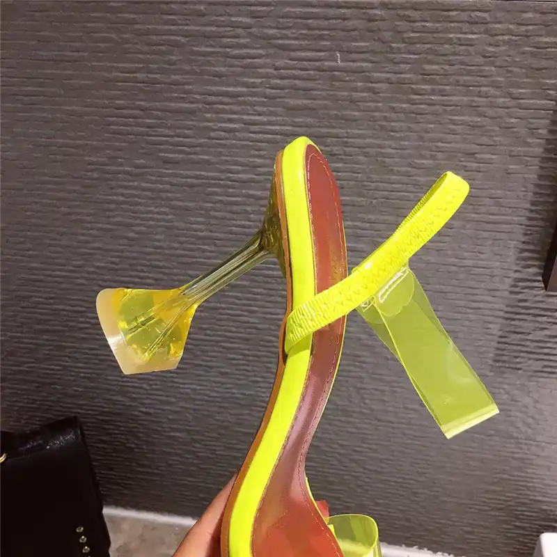 lime green clear shoes
