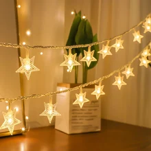 

Christmas LED Star String Lights Fairy Holiday Lighting Battery Operated for New Year Wedding Home Party Garden Room Decoration