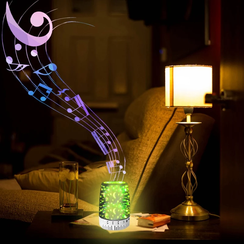 3D стеклянный светильник с эффектом Bluetooth динамик Ночник светильник Bluetooth с динамиком Динамик для вечеринки