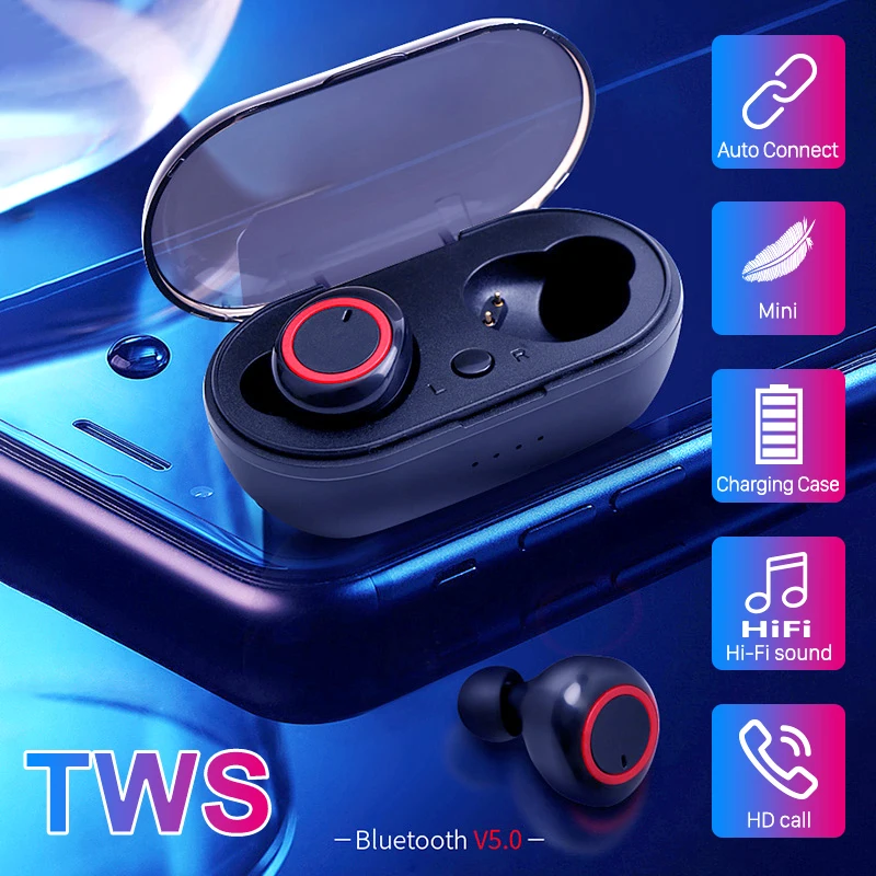 A2 TWS Wireless Bluetooth 5.0 Earphones HiFi Stereo Sports Waterproof Earbuds Headsets with Charging Box Headphones | Электроника