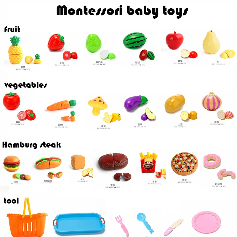 DF Simulation Vegetable Fruit Food Apple Burger Fries Pizza Onion Potato Large Building Blocks Baby Toy Montessori Toys Classic