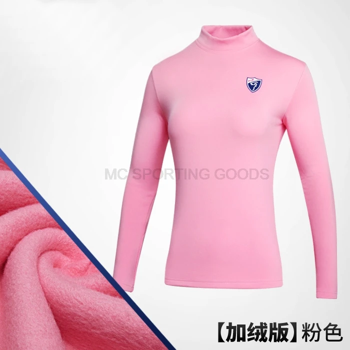 Pink PGM одежда для гольфа эластичная ткань с длинными рукавами нижнее теплое термобелье рубашка для женщин леди mon с фланелеткой одежда - Цвет: Pink
