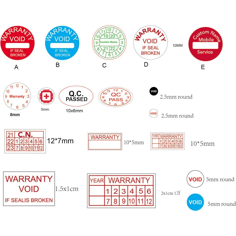 10000PCs/lot Custom Your Size/Logo/Text/Writting Tamper Warranty Seal Sticker Printing