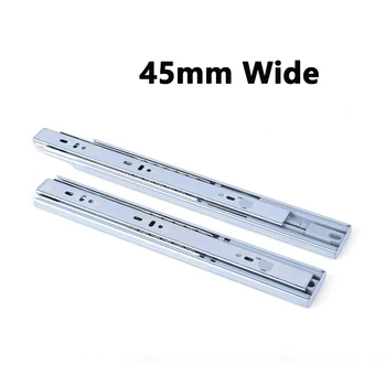 

1 Set (2pcs) 45mm/53mm Wide Multi-size Metal Slideway Smoothly Slideway for Drawer Cabinet Rail Furniture Hardware Accessories