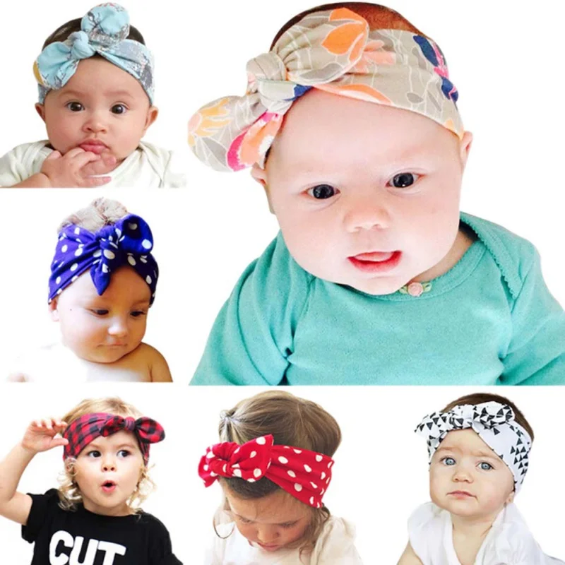 Smartbabyme Children Flowers Printed Flower Butterfly Bowknot эластичный тюрбан для девочек держатели головных уборов детские украшения для волос