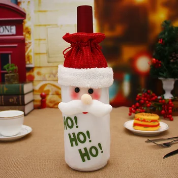 

1 Pcs Christmas Red Wine Bottle Covers Bag Cloth Santa Claus Champagne Bottle Cover Christmas Decoration For Home Navidad