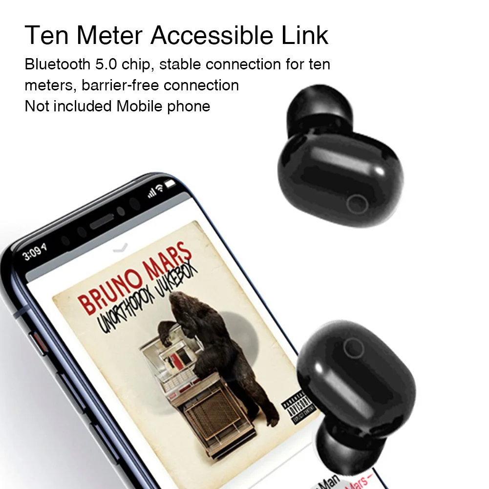 Наушники-вкладыши для смартфона HIFI Универсальный светодиодный дисплей с аккумулятором Bluetooth 5,0 IPX водонепроницаемые портативные беспроводные наушники с сенсорным управлением