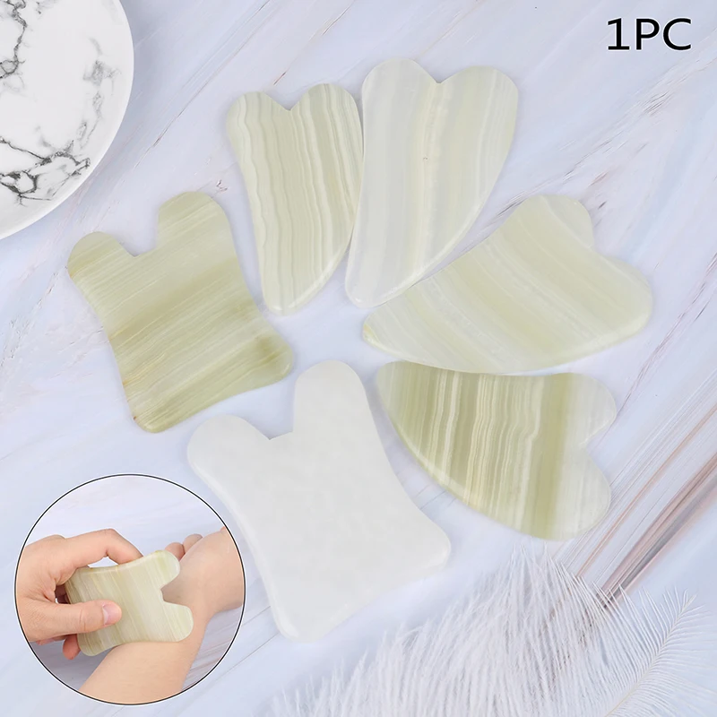 

Natural Jade Scraping Board Facial Massager Traditional Physical Guasha Pressure Therapy Scraper Health Care Body Massage Tool