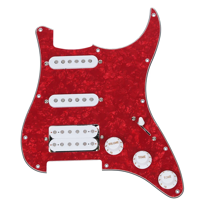 Загруженный Prewired Pickguard для электрогитары- красный