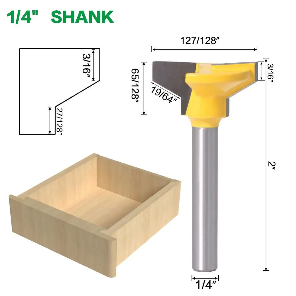 1I4 inch shank 1/" хвостовик 6 мм хвостовик Реверсивный ящик передний фреза для деревообрабатывающего инструмента фреза - Длина режущей кромки: 1I4 inch shank