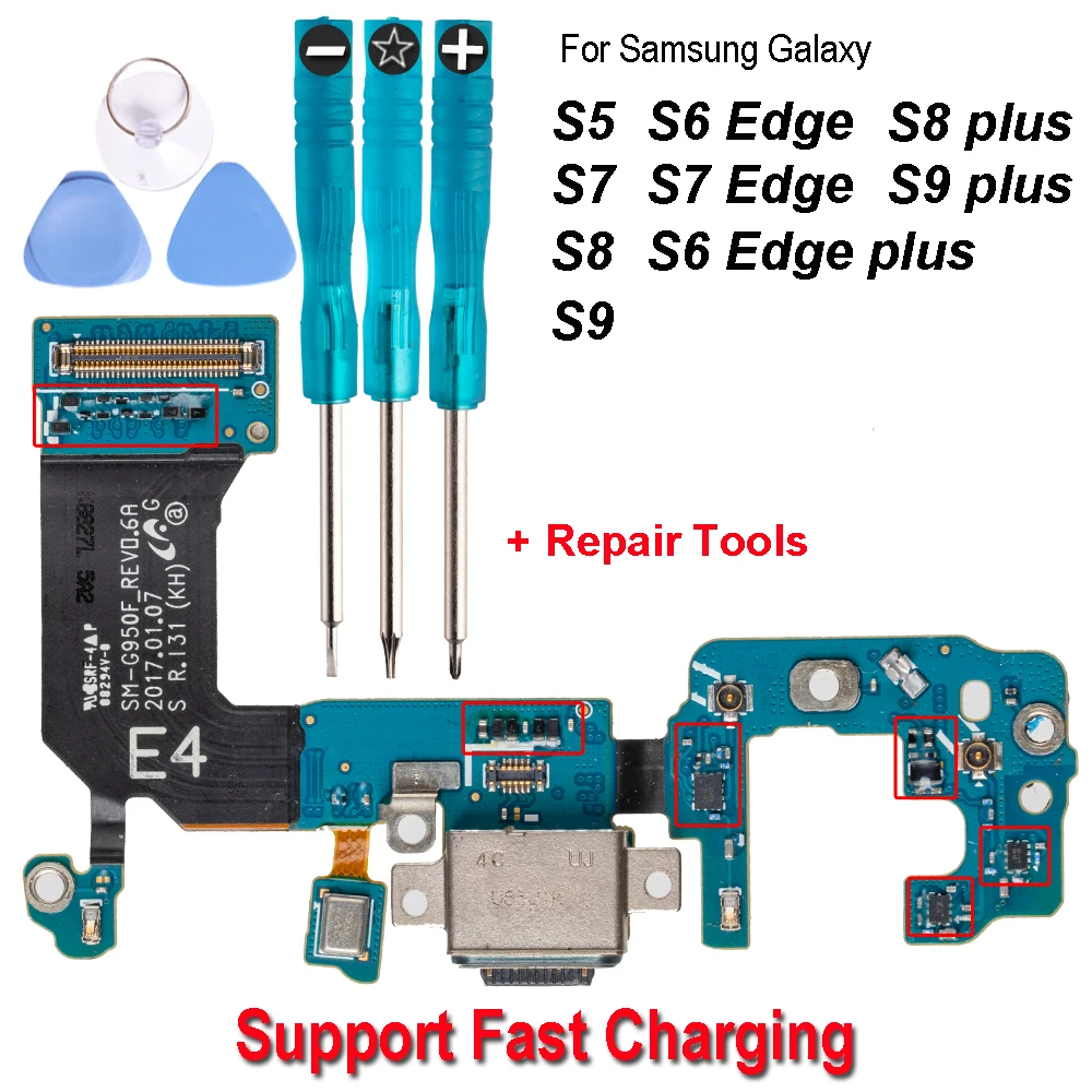 USB-коннектор для док-станции гибкий зарядный порт Samsung S5 S6 S7Edge S8 S9 PLUS G900F G920F G925F G928F