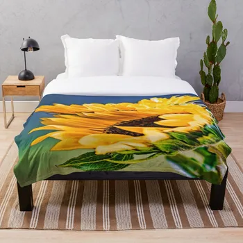 

Soft Blanket for Bed Sherpa Flannel Fleece Blanket Home Travel Sofa Soft Throw Blanket Radiant Sunflowers